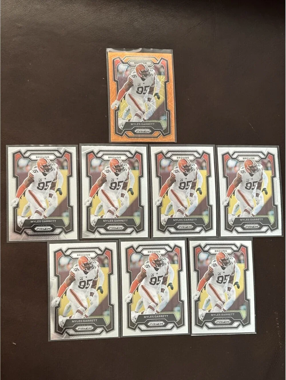 MYLES GARRETT NFL 2023 PANINI PRIZM COLLECTION W/ ORANGE LAZER + 8 NM CARD LOT